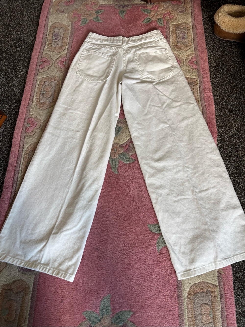 refuge Super Baggy Low Rise White Denim Pants